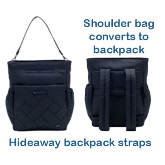 Lug Handbags - LUG Symphony ConvertibleTote Bag / Shoulder Bag / Backpack - Brushed Black